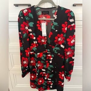 Urban Outfitters Michelle Plunging Long Sleeve Dress